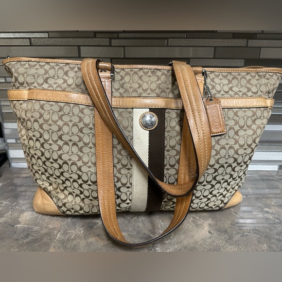 Coach Handbags - Coach Signature Brown Tote Bag / Diaper bag